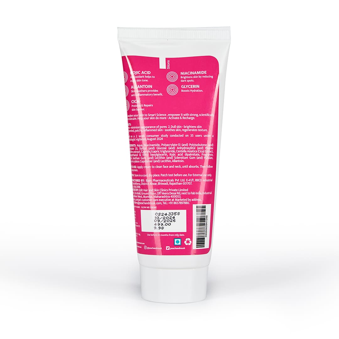 Glow Me 1% Kojic Acid & Niacinamide moisturizer | Clinically Tested | 50g