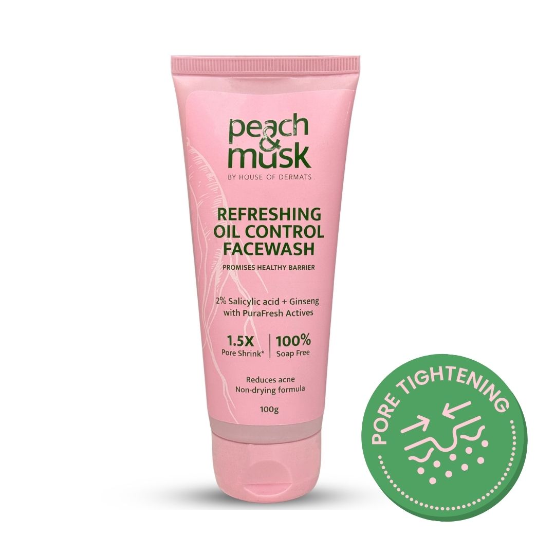Refreshing Oil Control Pore Shrink Facewash | 2% Salicylic Acid + Ginseng Skin Awakening with Healthy Repair Reduces Acne | Unclogs & Shrinks Pores | Non-Drying | 100% Soap Free | Dermatologically Tested | 100g