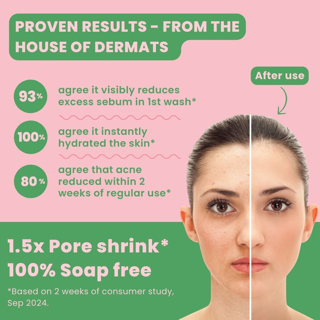 Refreshing Oil Control Pore Shrink Facewash | 2% Salicylic Acid + Ginseng Skin Awakening with Healthy Repair Reduces Acne | Unclogs & Shrinks Pores | Non-Drying | 100% Soap Free | Dermatologically Tested | 100g