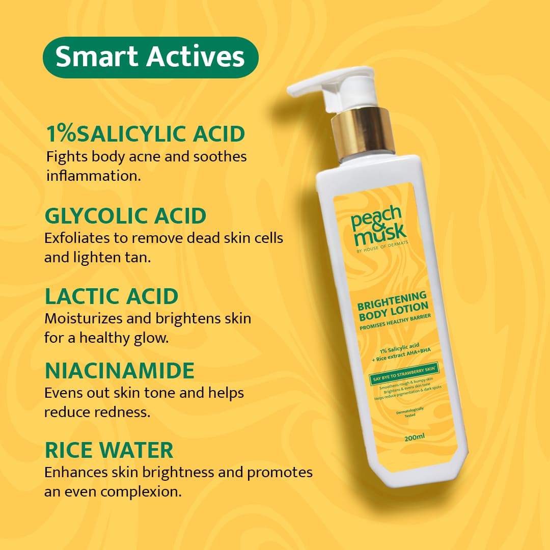 Brightening Body Lotion | 1% Salicylic Acid + Rice Extract | AHA + BHA | 200ml