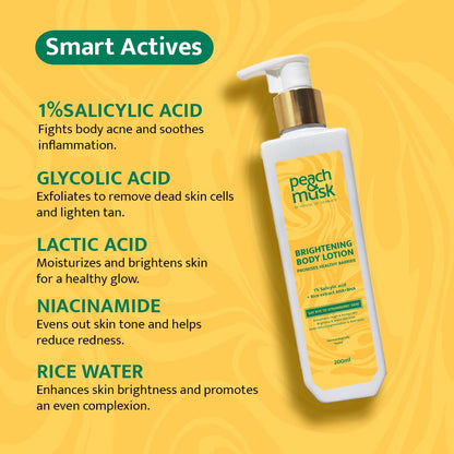 Brightening Body Lotion | 1% Salicylic Acid + Rice Extract | AHA + BHA | 200ml