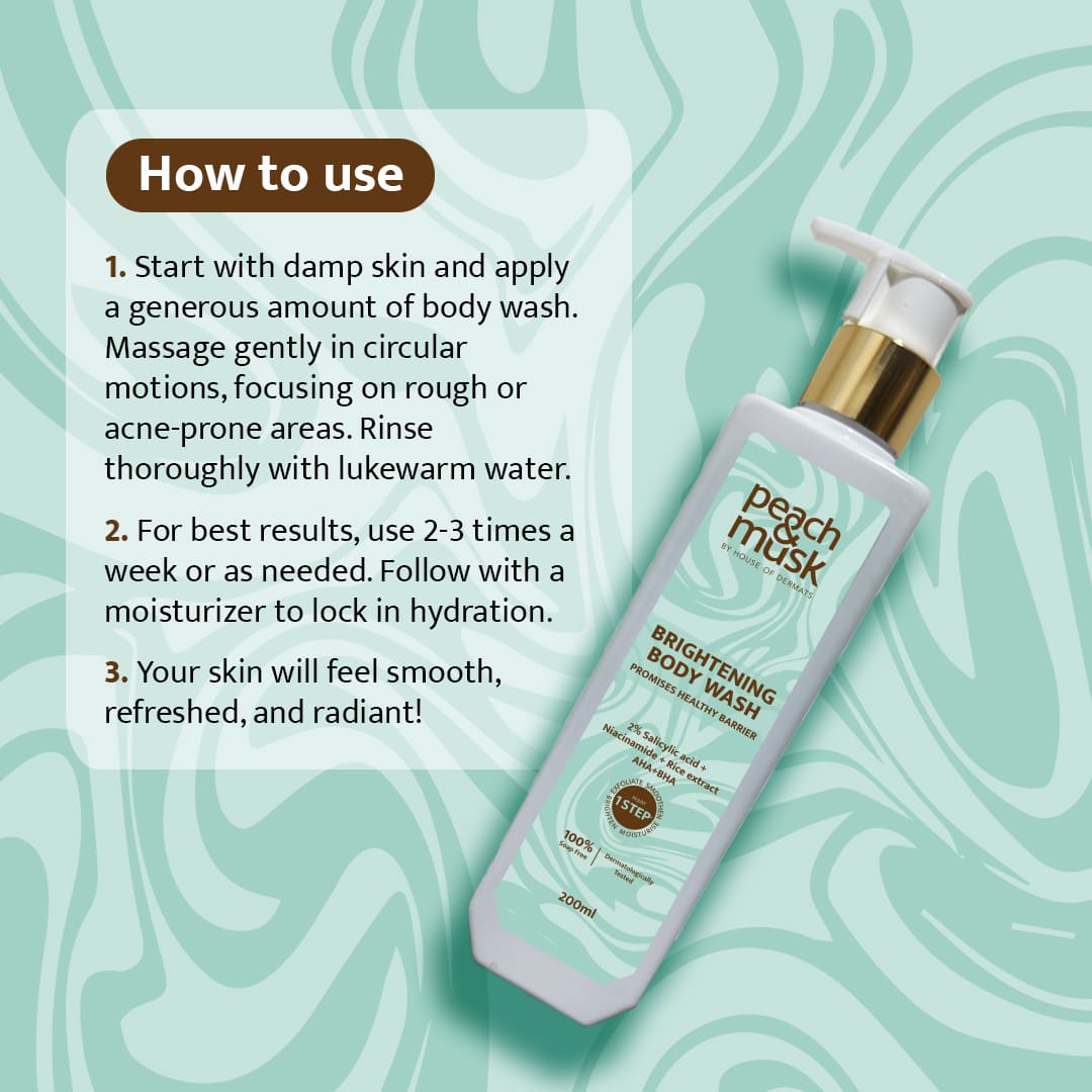 Brightening Body Wash | 2% Salicylic Acid + Niacinamide + Rice Extract | AHA + BHA | 200ml